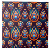 Paisley als kleurrijk juweelpatroon tegeltje (Voorkant)