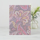 Paisley and flower - Birthday Invitation Kaart (Staand voorkant)