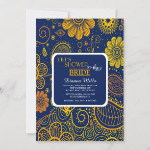Paisley and Flowers Invitation Kaart