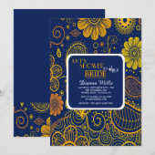 Paisley and Flowers Invitation Kaart (Voorkant / Achterkant)