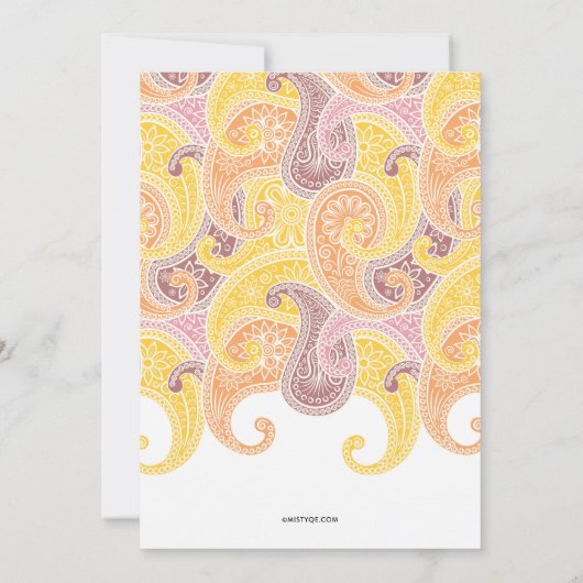 Paisley Annaprashan (Eerste Rijst) Uitnodiging (Achterkant)