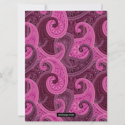 Paisley Annaprashan (Eerste Rijst) Uitnodiging (Achterkant)