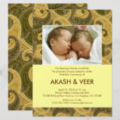 Paisley Annaprashan (Eerste Rijst) Uitnodiging (Voorkant / Achterkant)