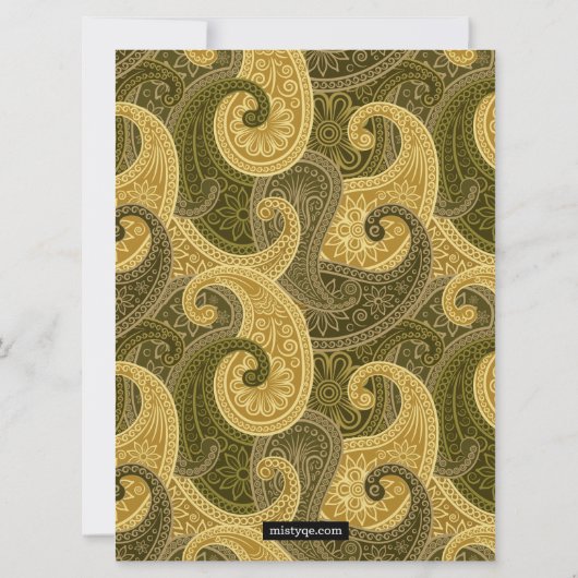 Paisley Annaprashan (Eerste Rijst) Uitnodiging (Achterkant)