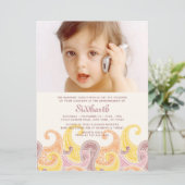 Paisley Annaprashan XL (Eerste Rijst) Uitnodiging (Staand voorkant)