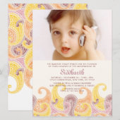 Paisley Annaprashan XL (Eerste Rijst) Uitnodiging (Voorkant / Achterkant)