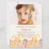 Paisley Annaprashan XL (Eerste Rijst) Uitnodiging (Voorkant)