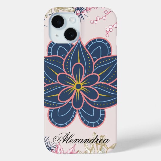 Paisley Art, Blauw en Paarse Graphic Case-Mate iPhone Case (Achterkant)