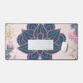 Paisley Art, Blue and Purple Pattern Graphic Bureaumat (Keyboard & Muis)