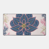 Paisley Art, Blue and Purple Pattern Graphic Bureaumat (Voorkant)