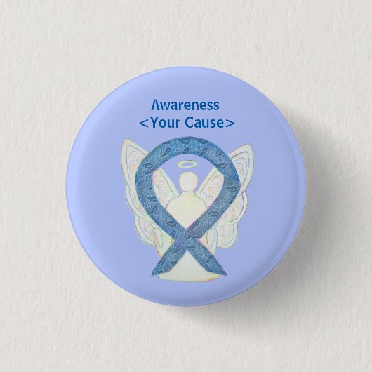 Paisley Awareness Ribbon Angel Custom Art Buttonne Ronde Button 3,2 Cm (Voorkant)