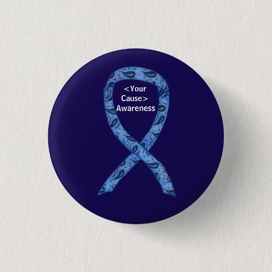 Paisley Awareness Ribbon Custom Button Art Pins (Voorkant)