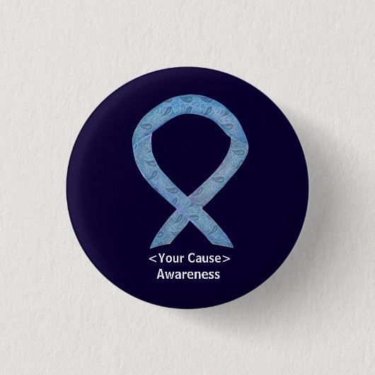 Paisley Awareness Ribbon Personalised Button Pins (Voorkant)