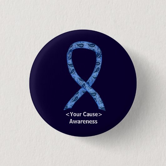 Paisley Awareness Ribbon Personalised Pin Buttonne Ronde Button 3,2 Cm (Voorkant)