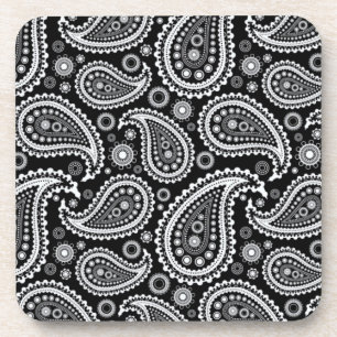Paisley B&W Cork Onderzetter set