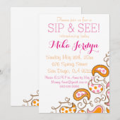 Paisley Baby Sip en See Kaart (Voorkant / Achterkant)