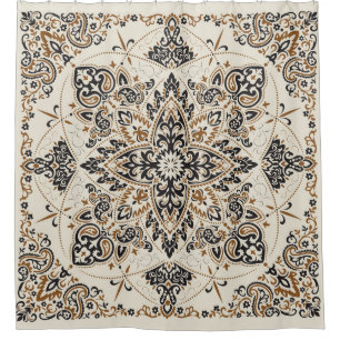 Paisley Bandana Afdrukken Zijde Ontwerp Douchegordijn