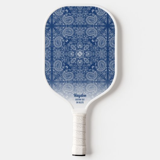 Paisley Bandana Pattern Persoonlijke naam Tekst Pickleball Paddle (Achterkant)