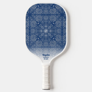Paisley Bandana Pattern Persoonlijke naam Tekst Pickleball Paddle