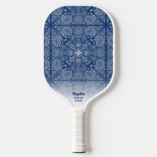 Paisley Bandana Pattern Persoonlijke naam Tekst Pickleball Paddle (Voorkant)