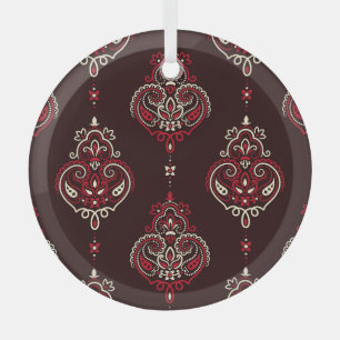 Paisley Bandana:  print van Boho. Glas Ornament