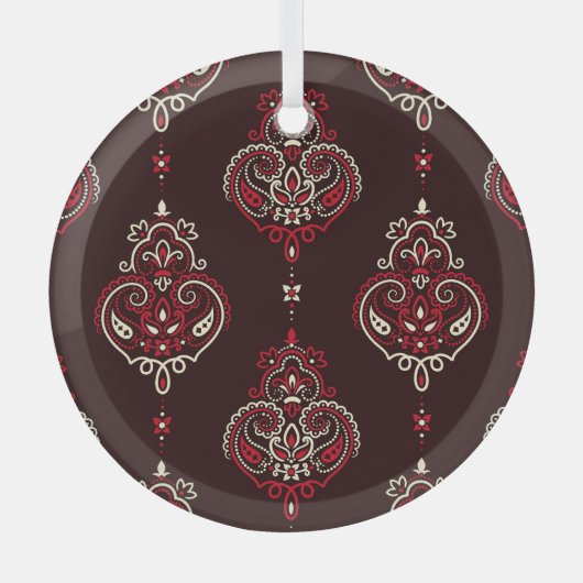 Paisley Bandana:  print van Boho. Glas Ornament (Voorkant)