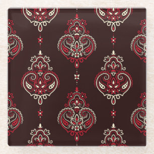 Paisley Bandana: print van Boho. Glazen Onderzetter