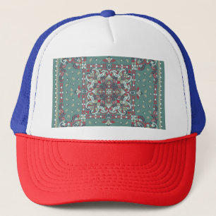 Paisley Bandana Print: Zijde nek sjaal Trucker Pet
