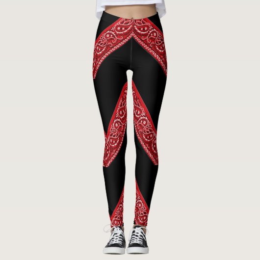 Paisley Bandana Red Hanky Leggings (Voorkant)