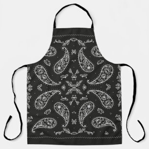 Paisley bandana: zwart-wit print schort
