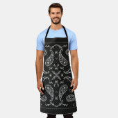 Paisley bandana: zwart-wit print schort (Gedragen)