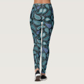  Paisley Beauful Blue Blauwgroen Leggings (Achterkant)
