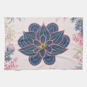 Paisley Beauty, artistiek blauw en Paarse Theedoek