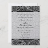  Paisley Black Damask Weddings Kaart (Voorkant)