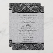  Paisley Black Damask Weddings Kaart (Voorkant / Achterkant)