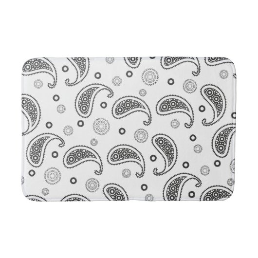 Paisley Black & White-design Badmat (Voorkant)