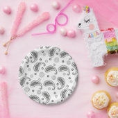 Paisley Black & White-design Papieren Bordje (Feest)