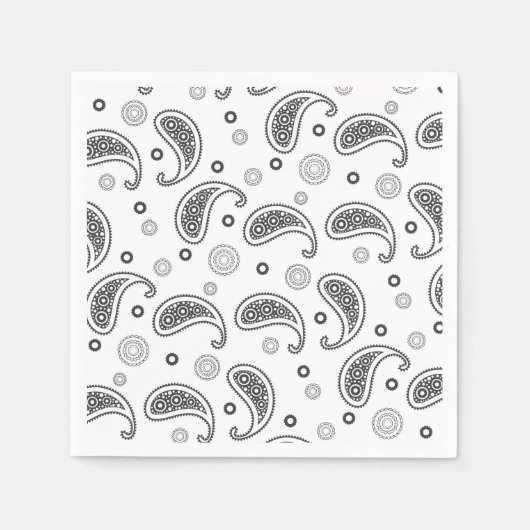 Paisley Black & White-design Servet (Voorkant)