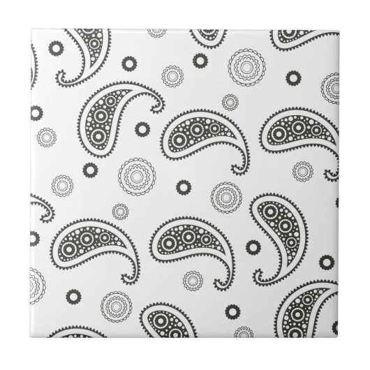 Paisley Black & White-design Tegeltje (Voorkant)