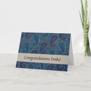 Paisley Blauw Indische Boho Klassieke Vintage Kaart