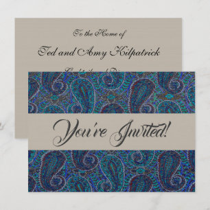 Paisley Blauw Indische Boho Klassieke Vintage Kaart