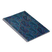 Paisley Blauw Indische Boho Klassieker Vintage Notitieboek (Rechterzijde)