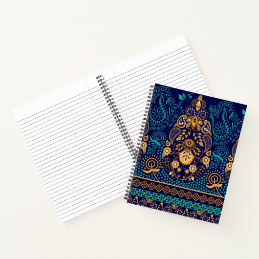 Paisley Blauw Notitieboek (Binnen)
