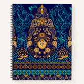 Paisley Blauw Notitieboek (Voorkant)