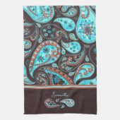 Paisley Blauwgroen Blue Theedoek (Verticaal)