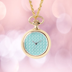 Paisley Bloem Boho Design Groen Blauw Horloge