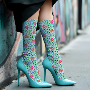 Paisley Bloem Chic Pastelgroene Bloemmotief Sokken
