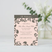 Paisley Bloemen Ontvangst Kaart (Staand voorkant)