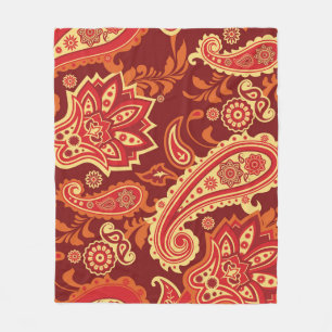 Paisley, bloemen: sierlijk naadloos patroon fleece deken