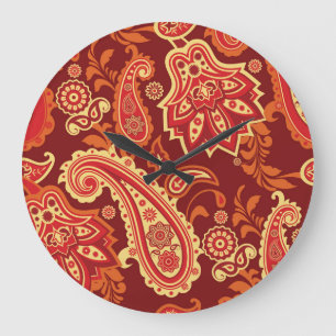Paisley, bloemen: sierlijk naadloos patroon grote klok